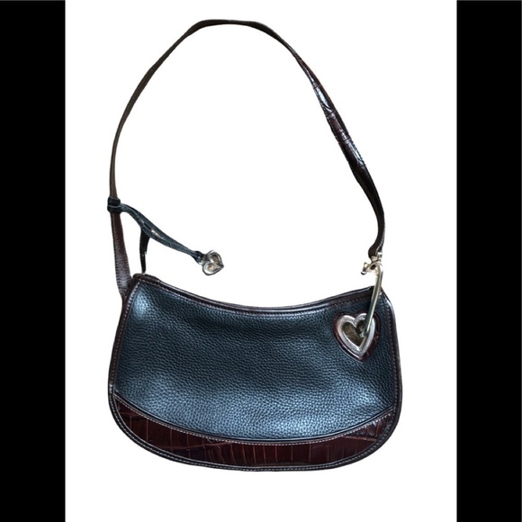 Brighton Handbags - Brighton Pebble Leather Tortoise Shell Shoulder/Clutch Handbag Cut Outs Charm